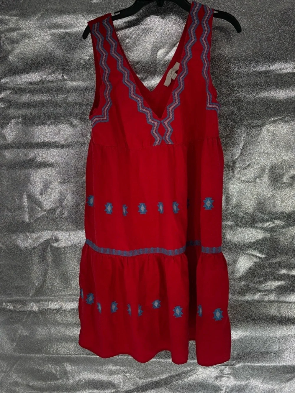 Loft Linen Blend Boho Tiered Dress